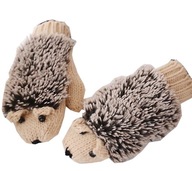 Detské rukavice zimné teplé ježkovia plné béžové pre dieťa