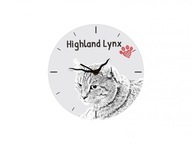 Mačka Highland Lynx Stojace hodiny s grafikou, MDF