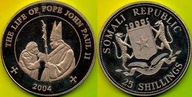 SOMALIA 25 Shillings 2004 r. JP II i Matka Teresa