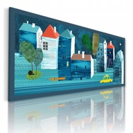 065 Obraz na plátne MESTO V NOCI 100x40cm