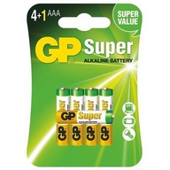 MOCNE, wydajne baterie alkaliczne GP Super Alkaline AAA LR03 - 5 szt