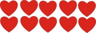 10ks Srdce červené 5x4,5cm Valentín Nálepky