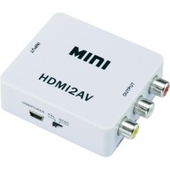 Prevodník signálu HDMI Anytech HDMI2AV na 3xRCA 1080p biely