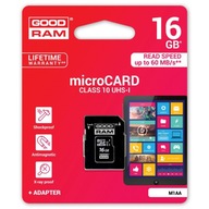 Goodram karta microSD 16 GB kl.10 UHS-I + czytnik