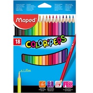 Trojuholníkové pastelky Maped Colorpeps 18 farieb v kartónovom puzdre