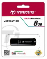 Pendrive Transcend USB kľúč Jetflash 350 8GB čierny 8 GB USB 2.0 viacfarebný