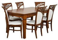 Stół + 6 Krzeseł styl Włoski / lite drewno Dębowe