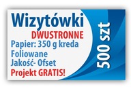 Wizytówki 500 szt 350g laminowane Projekt Gratis!