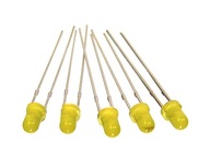 Dioda LED 3mm 12mcd żółta dyfuzyjna - 10 sztuk