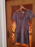 SWETER TUNIKA LAREDOUTE 10/12 SZARY LILA WOOL AŻUR