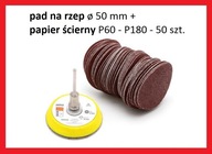 Pad polerski na rzep 50 mm + papier ścierny 50 szt