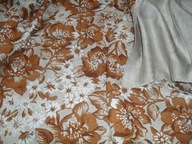 LEN ZASŁONY OBRUS SREBRNE BIAŁE BRĄZ 600/138 NOWE