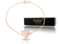 Bransoletka Złoty Kot Tiger Kryształki Swarovski Tygrys łańcuszek PUDEŁKO