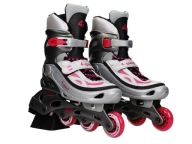 ZESTAW: Łyżworolki Regulowane 39-42 4s-2440-Pink + Komplet Ochraniaczy
