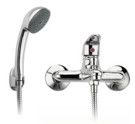 Bateria wannowo-prysznicowa jednouchwytowa ścienna Ferro Smile srebrny