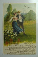 WIOSENNY SPACER WŚRÓD ŁĄK przedw. POCZTÓWKA 1902