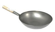 35 cm wok z uhlíkovej ocele - okrúhle dno