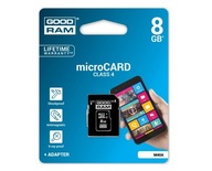 Goodram Micro SD 8GB pamäte + adaptér SD