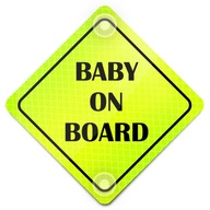 Tabliczka odblaskowa baby ON board przyssawki