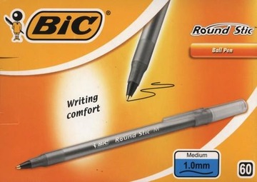 BIC PENS Round Stic ЧЕРНЫЙ НАБОР ручек 60 шт. Ручки BIC