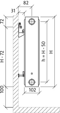 Purmo C22 300x600 боковой радиатор Compact 577W