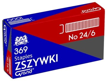 Скобы канцелярские GRAND 369 №24/6*10 х 1000 шт