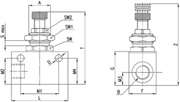 КЛАПАН CAMOZZI PRECISION, дроссель CO2, резьба 1/8