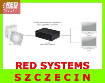 Разветвитель RED: 2 разветвителя VGA DSUB с блоком питания