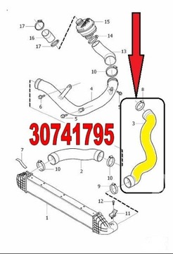 фото thumb №4, Труба шланг интеркулер volvo xc60 xc70 2.0d 2.4d