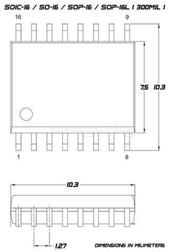 АДАПТЕР ДЛЯ ФЛЕШ-SPI SOIC-16 (SOP-16) / DIL-8, 300 мил