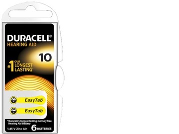 6 БАТАРЕИ ДЛЯ СЛУХОВЫХ АППАРАТОВ DURACELL 10 PR70