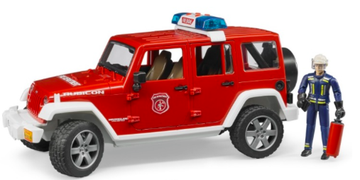 BRUDER 02528 Jeep Wrangler FIRE BRITAIN со статуэткой