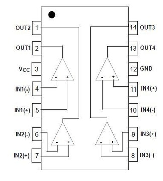 Счетверенный компаратор LM339 SMD - 2 шт.