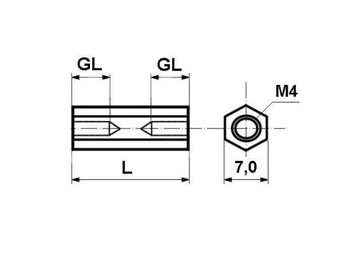 Проставка М4 L=15мм цена за 10 шт.