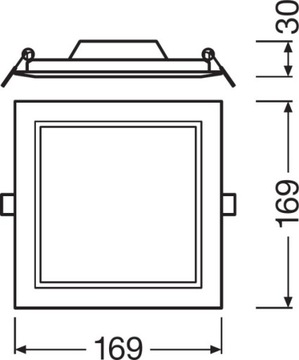 Panel LED Podtynkowy Plafon Lampa Sufitowa Oprawa 12W 6500K SQ155 LEDVANCE