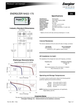 ЛУЧШИЙ АККУМУЛЯТОР 9В 6F22 ENERGIZER 175 мАч