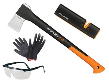 FISKARS КОЛУН X17 + ОСТРЫЙ + ОЧКИ