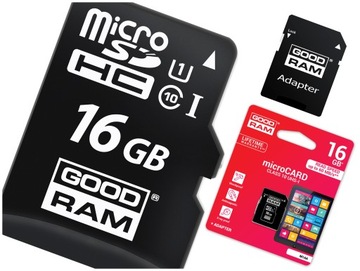 КАРТА GOODRAM MICROSD 16 ГБ MICRO CL10 + АДАПТЕР SD