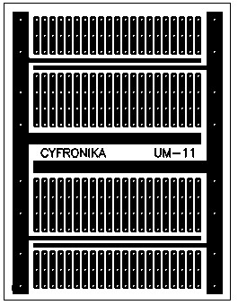 UM-11 Универсальная пластина 71 х 92 мм, просверленная, 310 отверстий.