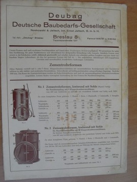 DEUBAG DEUTSCHE BAUBEDARFS GESELLSCHAFT Бреслау