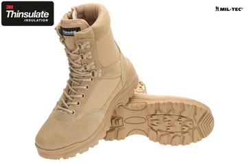 BUTY TAKTYCZNE Thinsulate 3M zamek YKK - KHAKI 42