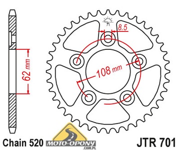 Zestaw napęd-owy Aprilia RS 125 Zębatki + Łańcuch GOLD