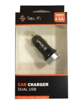 Автомобильное зарядное устройство SMART с двумя USB-портами, макс. 2х2,4А