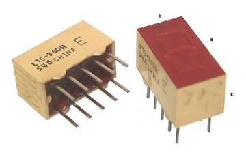 Дисплей светодиодный 7-сегментный 1х9мм красный WS109RL - 2 шт.