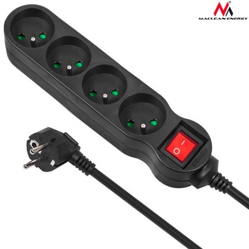 MACLEAN POWER STRIP 4 РОЗЕТКИ 1,4 м 2300 Вт