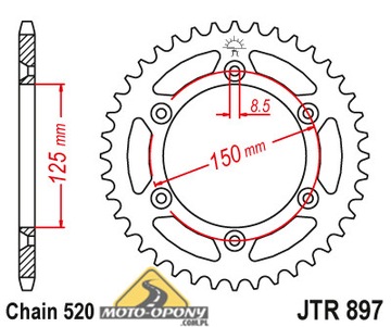 Комплект привода KTM SX-F 250 Super Reinforced. X-кольцо