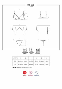 OBSESSIVE 810 Комплект нижнего белья из белого кружева, S/M