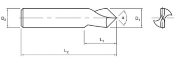 Центровочное сверло, фаска, твердосплавный, NC 120 градусов, 10 мм, CNC HM