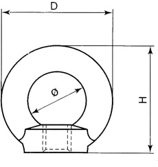 ГАЙКА С УШКОЙ DIN 582 М6 - 1 шт./СЕРТИФИКАТ.