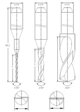 Wiertło Wiertła węglik 0,1mm 0,15mm FREZARKA CNC